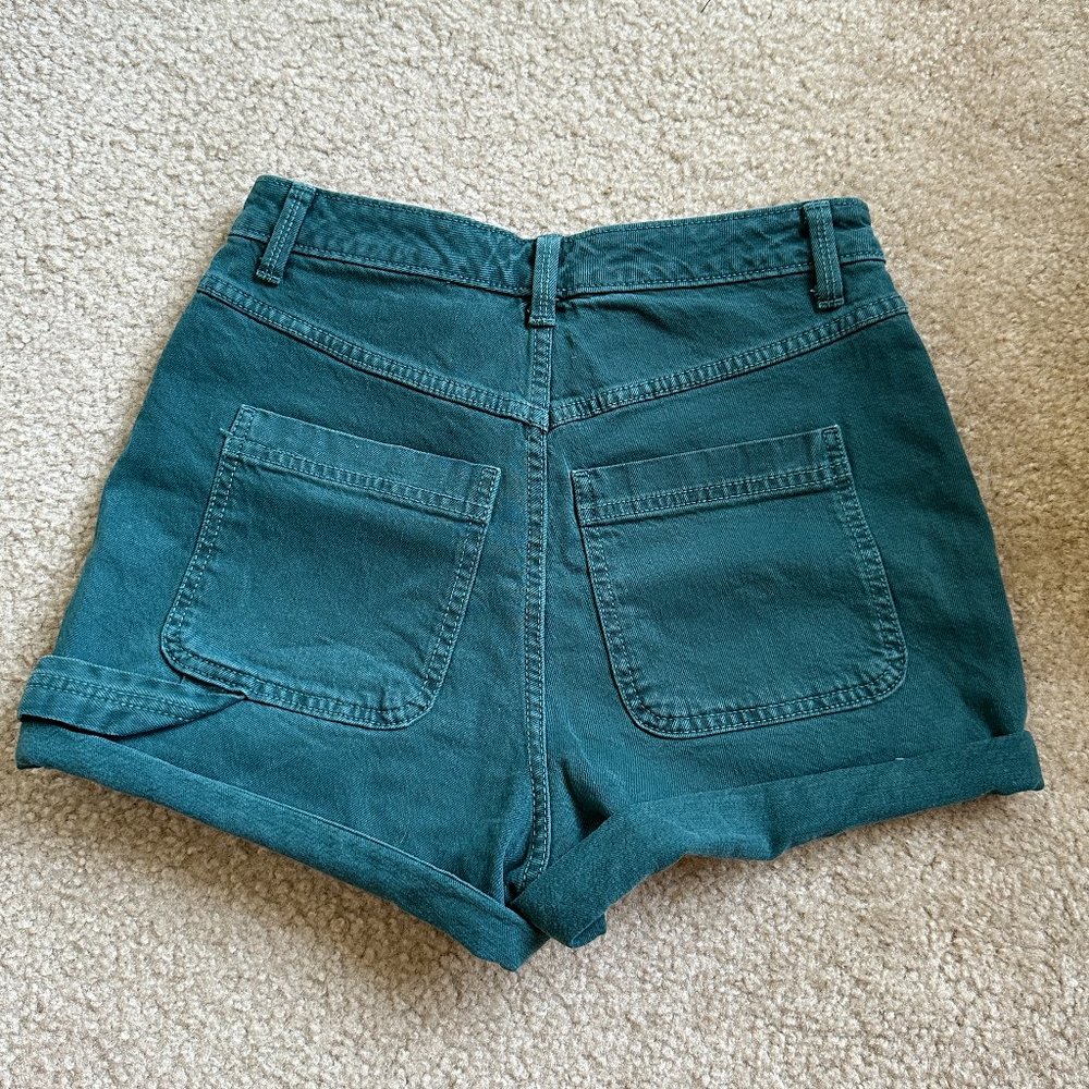 Forest Green High Waisted Shorts, Target Universal Thread, Size 0 Waist 25